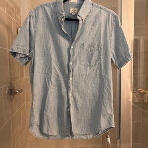 J. Crew Light Blue Short-Sleeve Chambray Button-Down Shirt